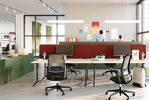 ME swivel chairs in modern open office, shared workstation scene