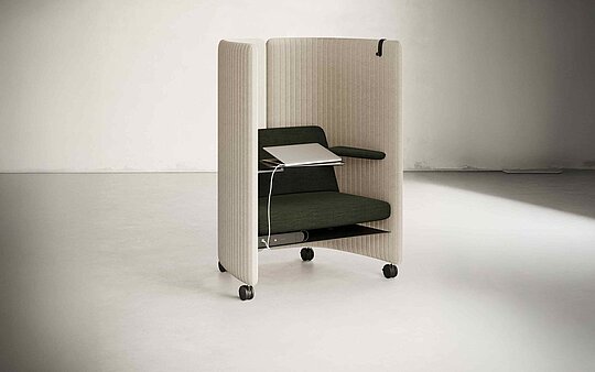 Insit singel seat, cut-out, front perspective