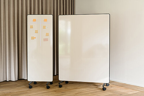 Confair Next mobile whiteboards, cut-out, front view