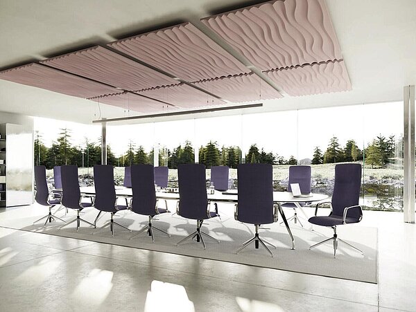 Decide conference chairs in meeting room, collaborative workspace scene