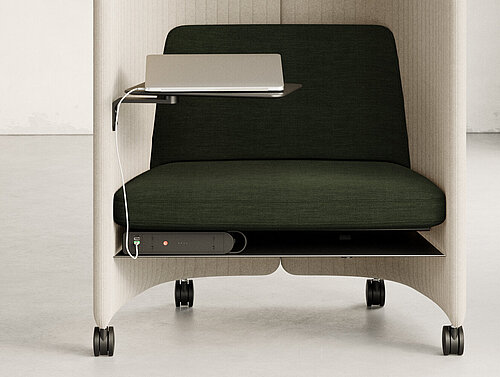 Insit singel seat, cut-out, front perspective