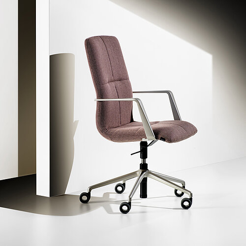 decide silk office chair, cut-out, high backrest, front view