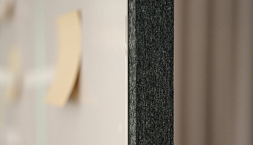 Confair Next Whiteboard, detail view of felt side panel