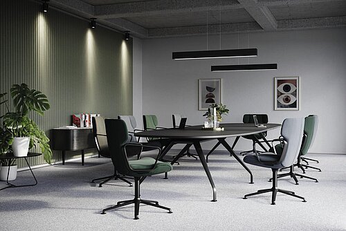 Intra chair in conference room, meeting setup