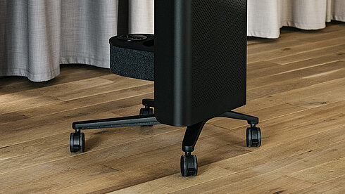 Confair Next lectern in office environment, side view with shelves