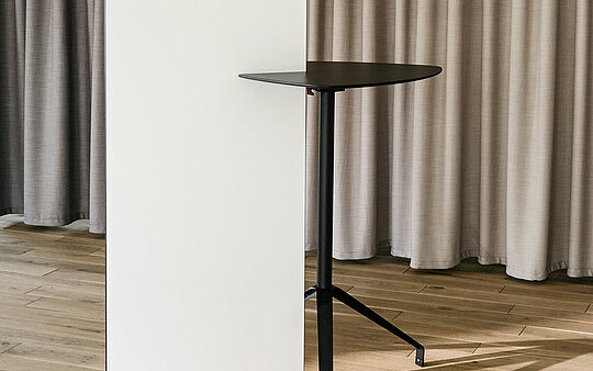Confair Next whiteboard with side table, workspace scene with notes attached