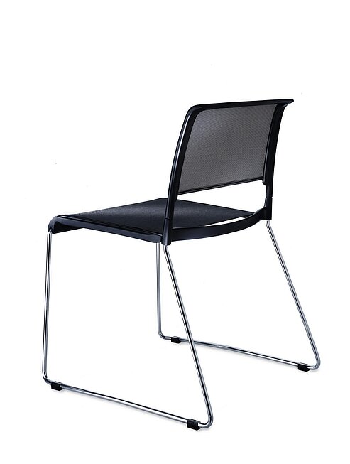 Aline chair, cut-out, rear view, black frame