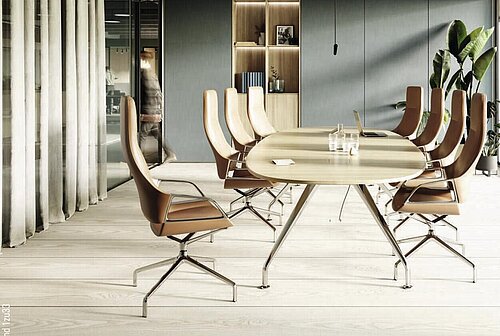 Graph chair in conference room, meeting table seating