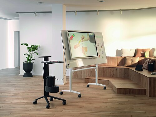 Timetable lift table in workshop meeting, presentation setup