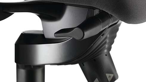 IN-Swivel-Chair, cut-out, close-up view of adjustment mechanism under seat