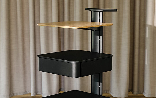 Confair Next Server trolley, cut-out, front view, black