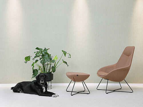 Yonda Lounge chair and ottoman in minimalist interior