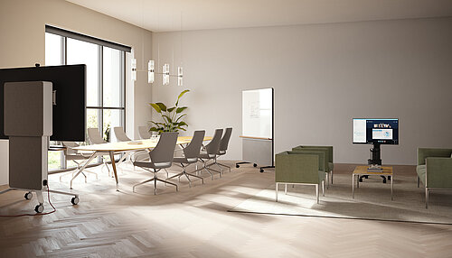 Confair Next in modern meeting room, workshop and presentation setup