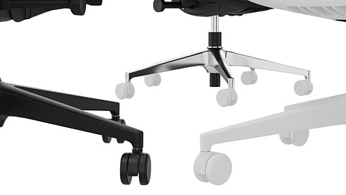 ME swivel chair, cut-out, frames casters