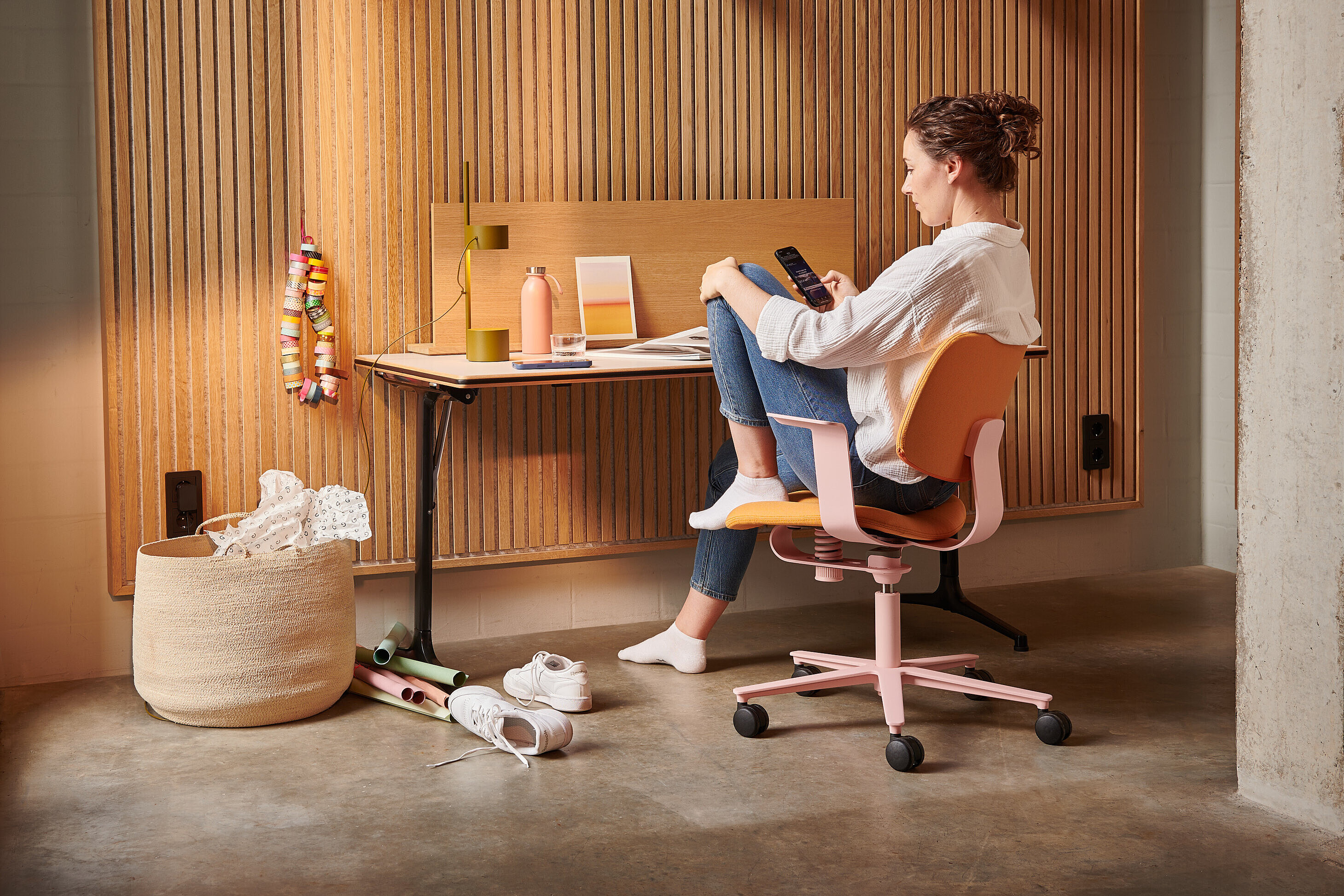 WiChair chair in home workspace, seated use