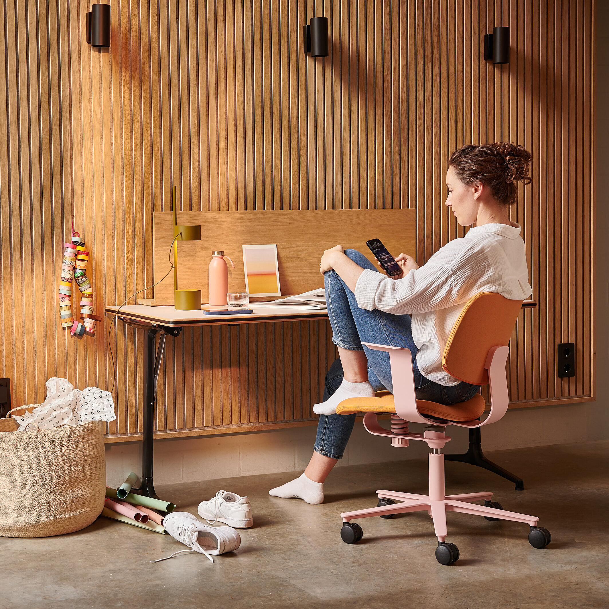 WiChair chair in home workspace, seated use