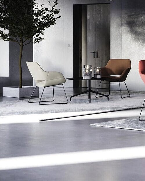 Occo chairs in conference room, long table meeting setup