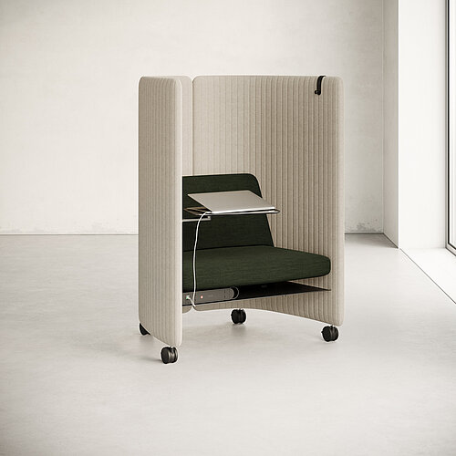 Insit singel seat, cut-out, front perspective