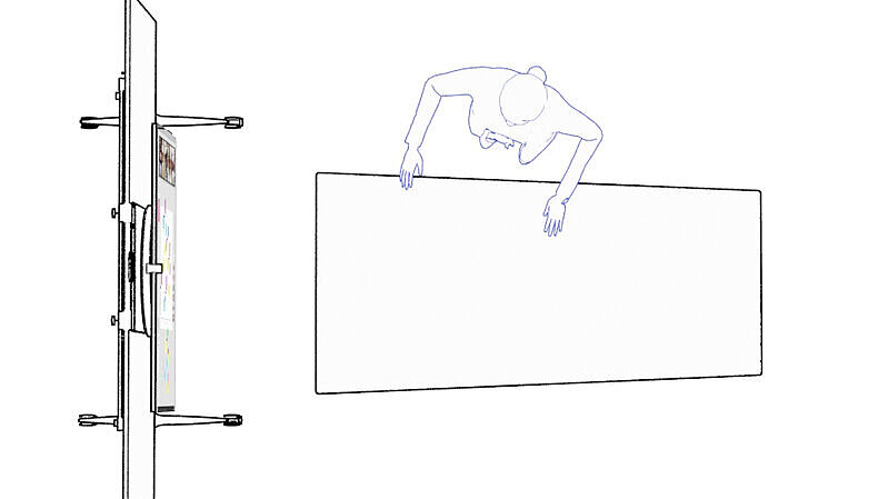 An illustration of how to use the Tametable Lift in a virtual meeting, for example.