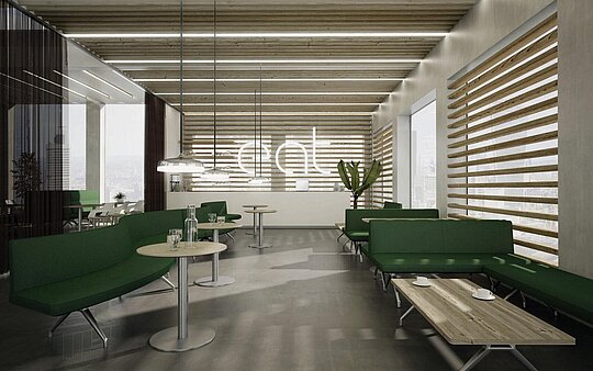 Insit seating system in modern lounge, informal meeting and waiting area
