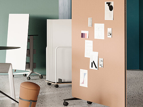 Mobile Confair Next boards and stools in modern collaborative workspace setup