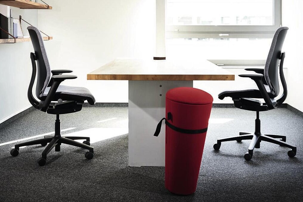 AT swivel chairs in private office, meeting setup with two chairs and table