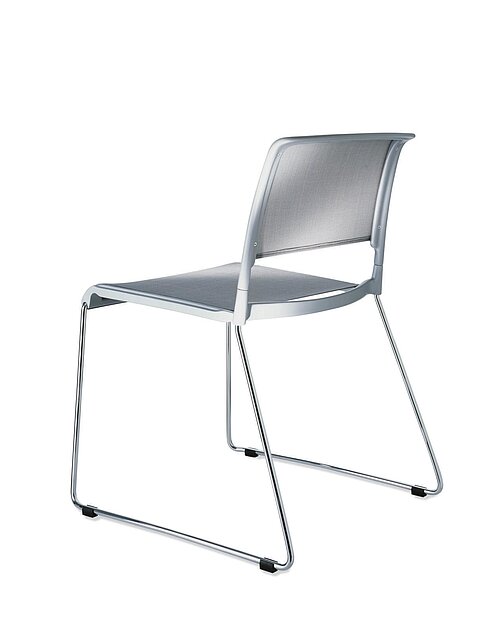Aline chair, cut-out, rear view, light grey frame