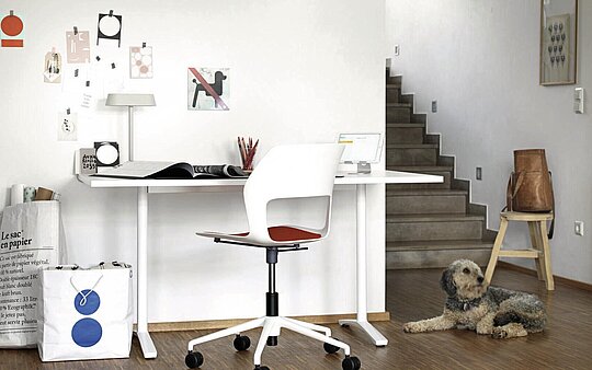 Occo chair at home workspace, desk workstation scene