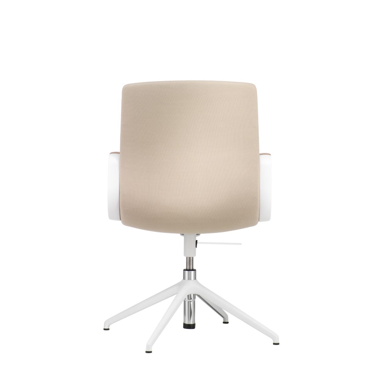 Decide office chair, cut-out, rear view, light fabric, white base